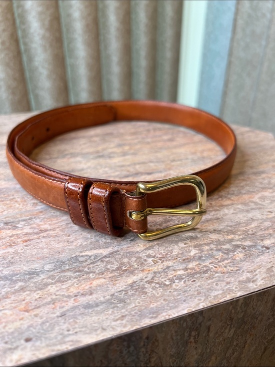 Coach Vintage Chestnut Brown Leather Belt with Solid Brass Buckle S-28”, 70cm main image 6